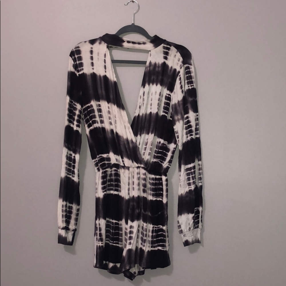 Navy/Off White Romper